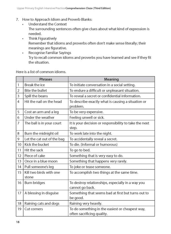 Upper Primary English Intensive Practice – Comprehension Cloze Third Edition