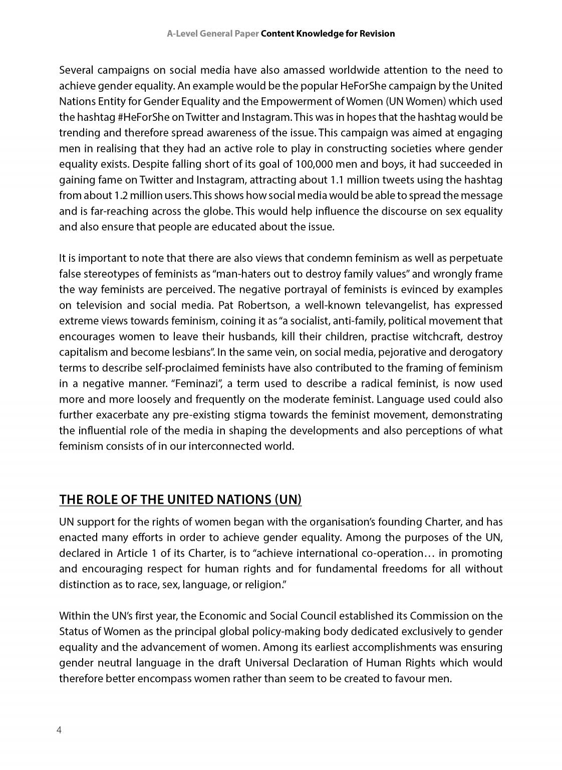 A-Level General Paper Content Knowledge for Revision