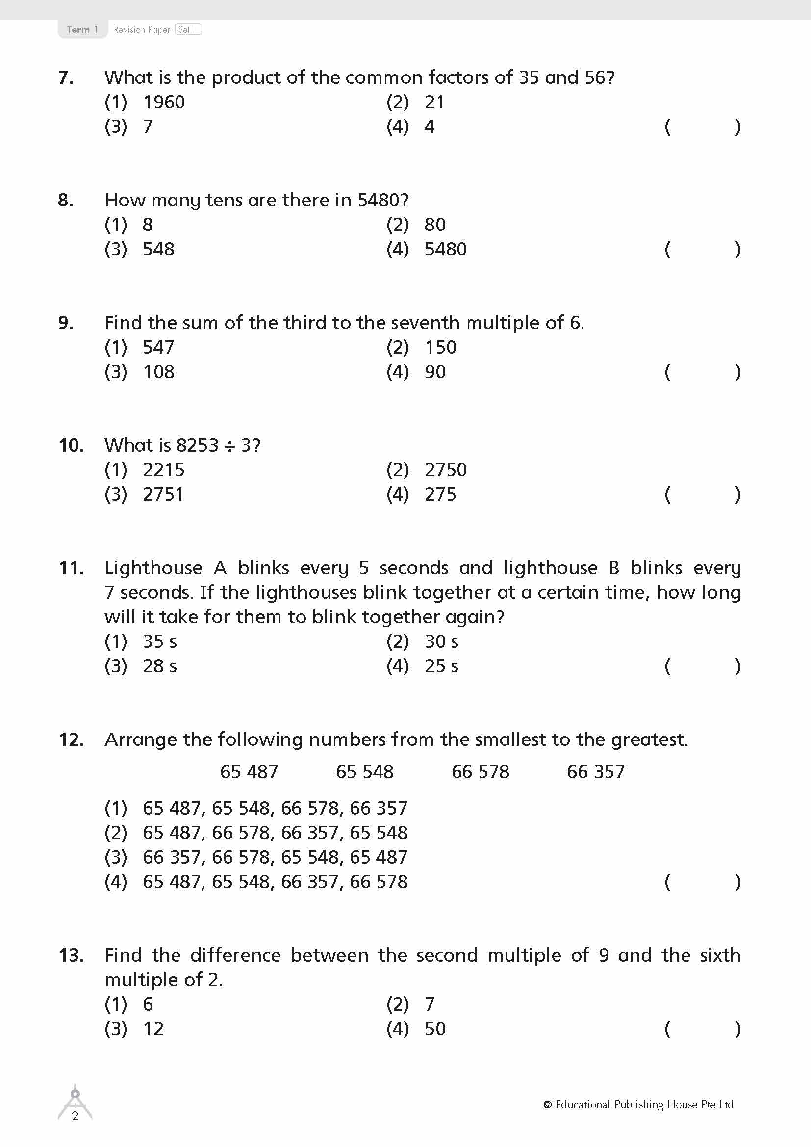 Primary 4 Maths Revision Papers