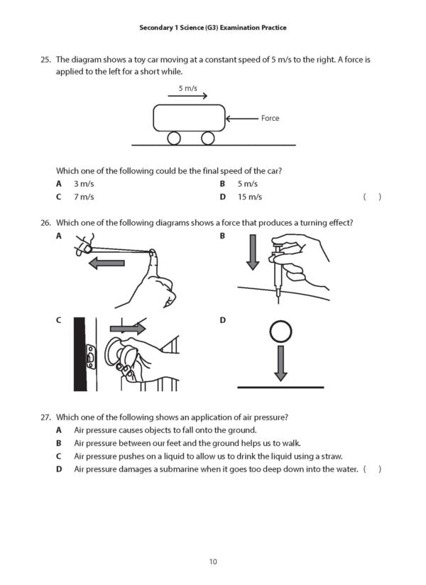 Secondary 1 Science (G3) Examination Practice