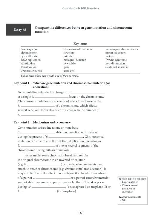 Key Guide A-Level H2 Biology Revision Via Essays