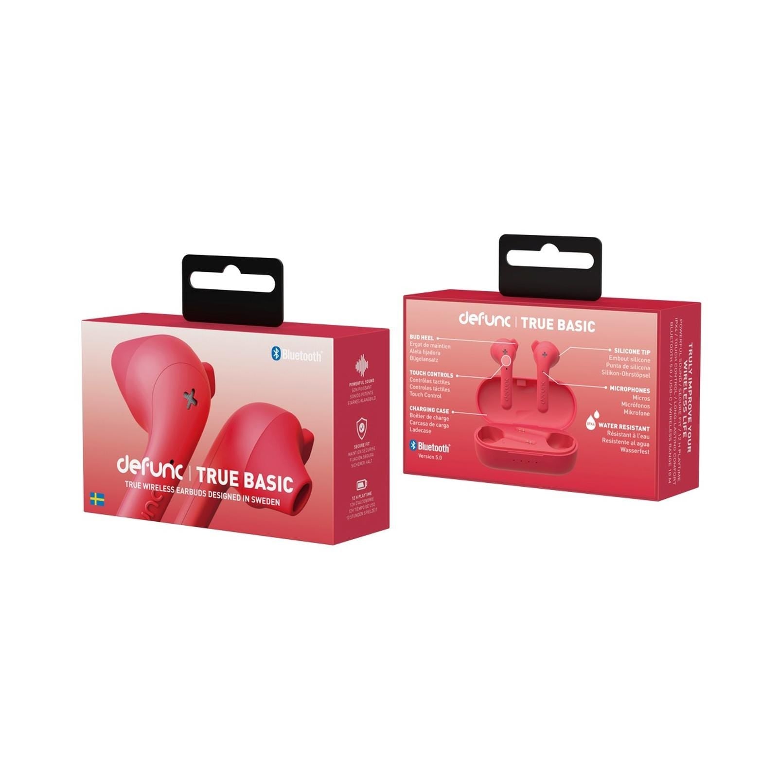 Defunc True Basic Wireless Earbuds Red