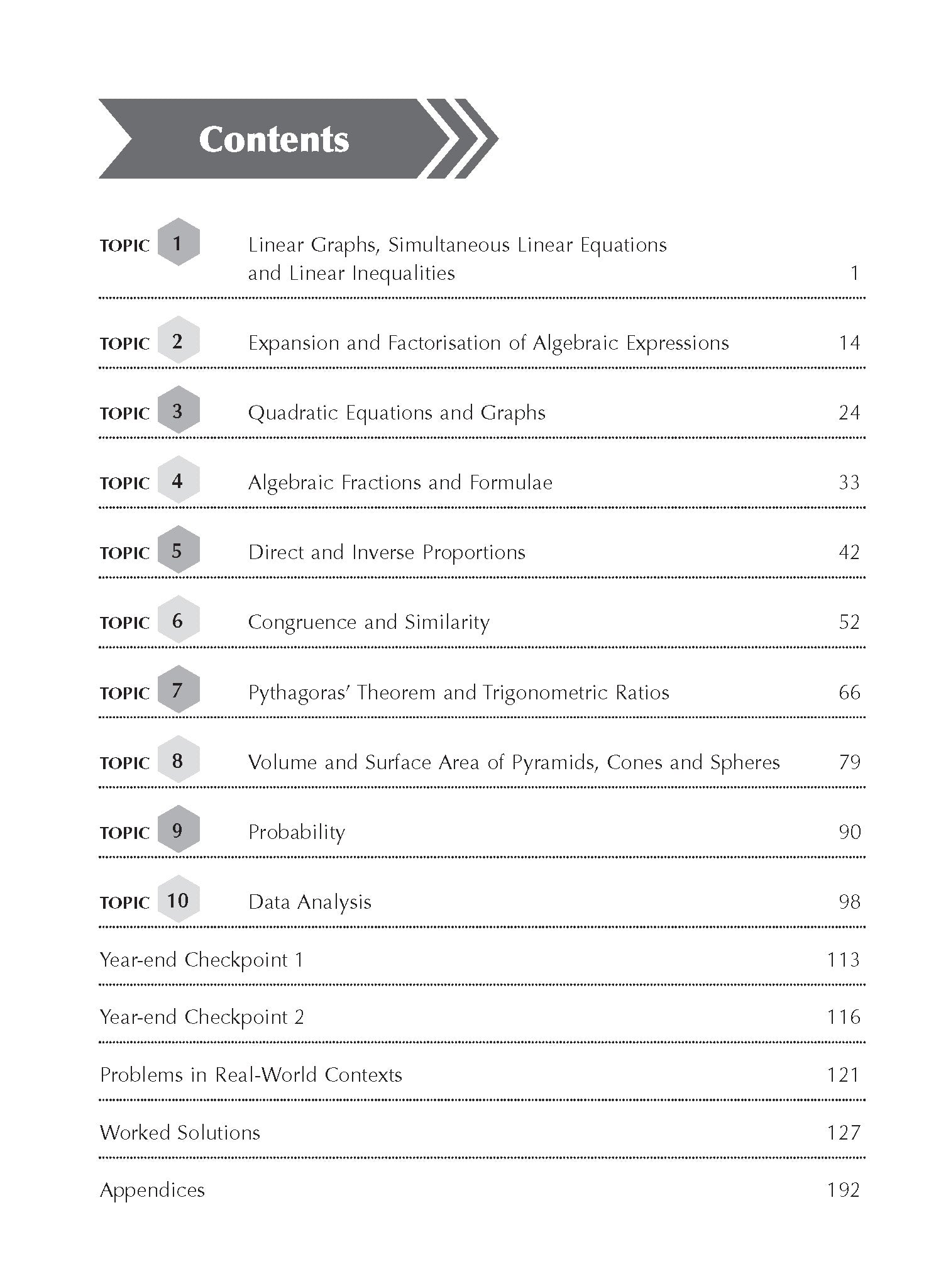 Secondary 2/G3 Maths Topical Tests -2nd Edition