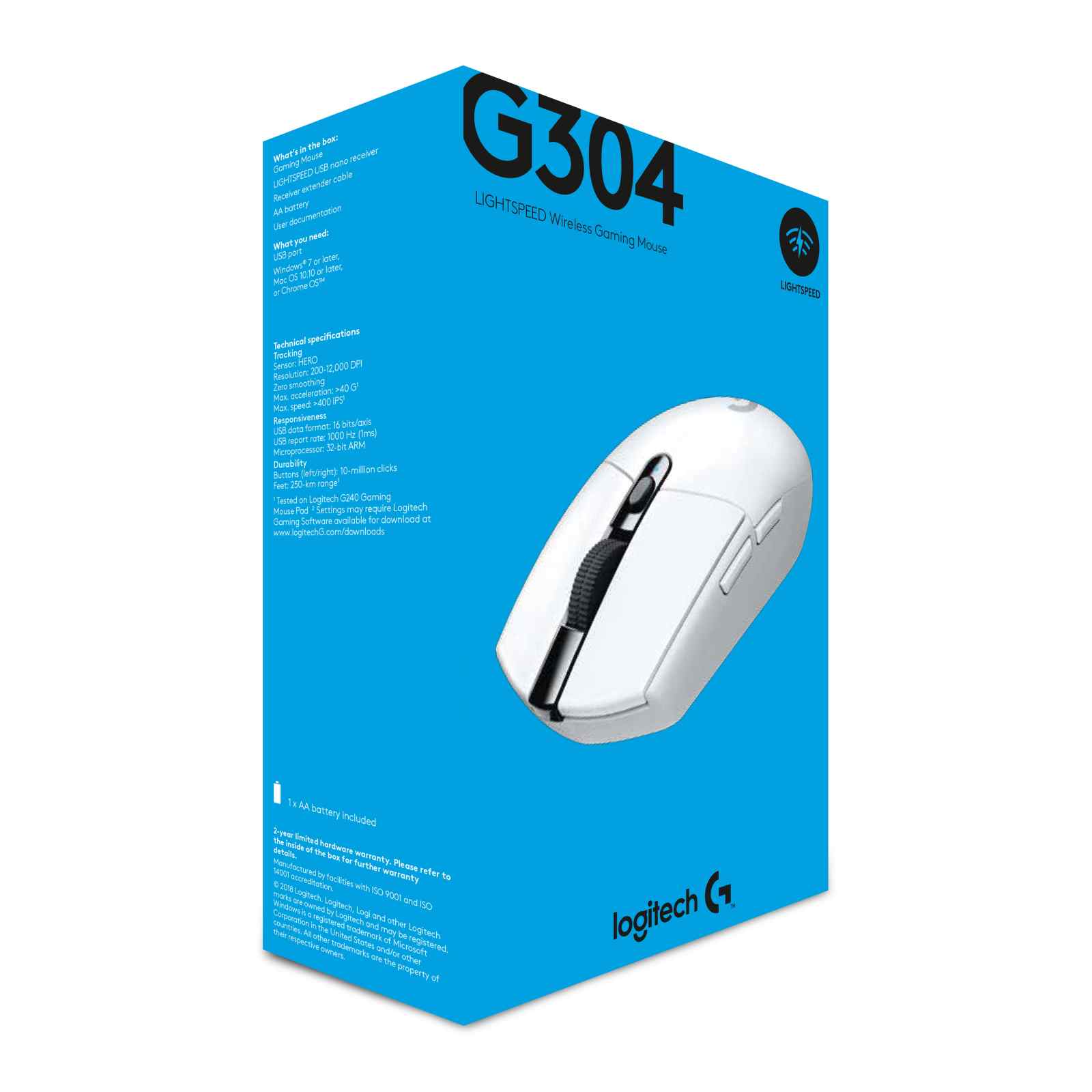 Logitech G304 LIGHTSPEED Wireless Gaming Mouse - White
