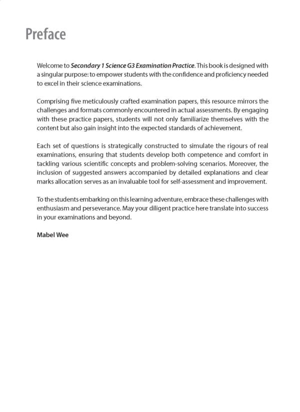 Secondary 1 Science (G3) Examination Practice