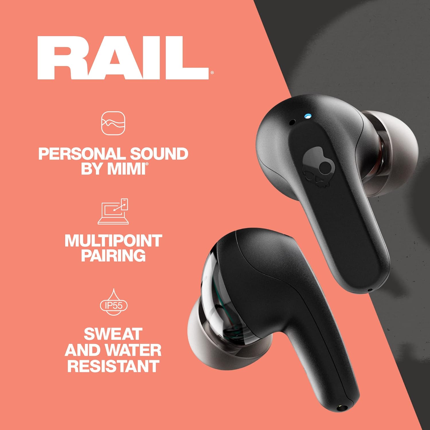 Skullcandy Rail True Wireless In-ear Earbuds Black