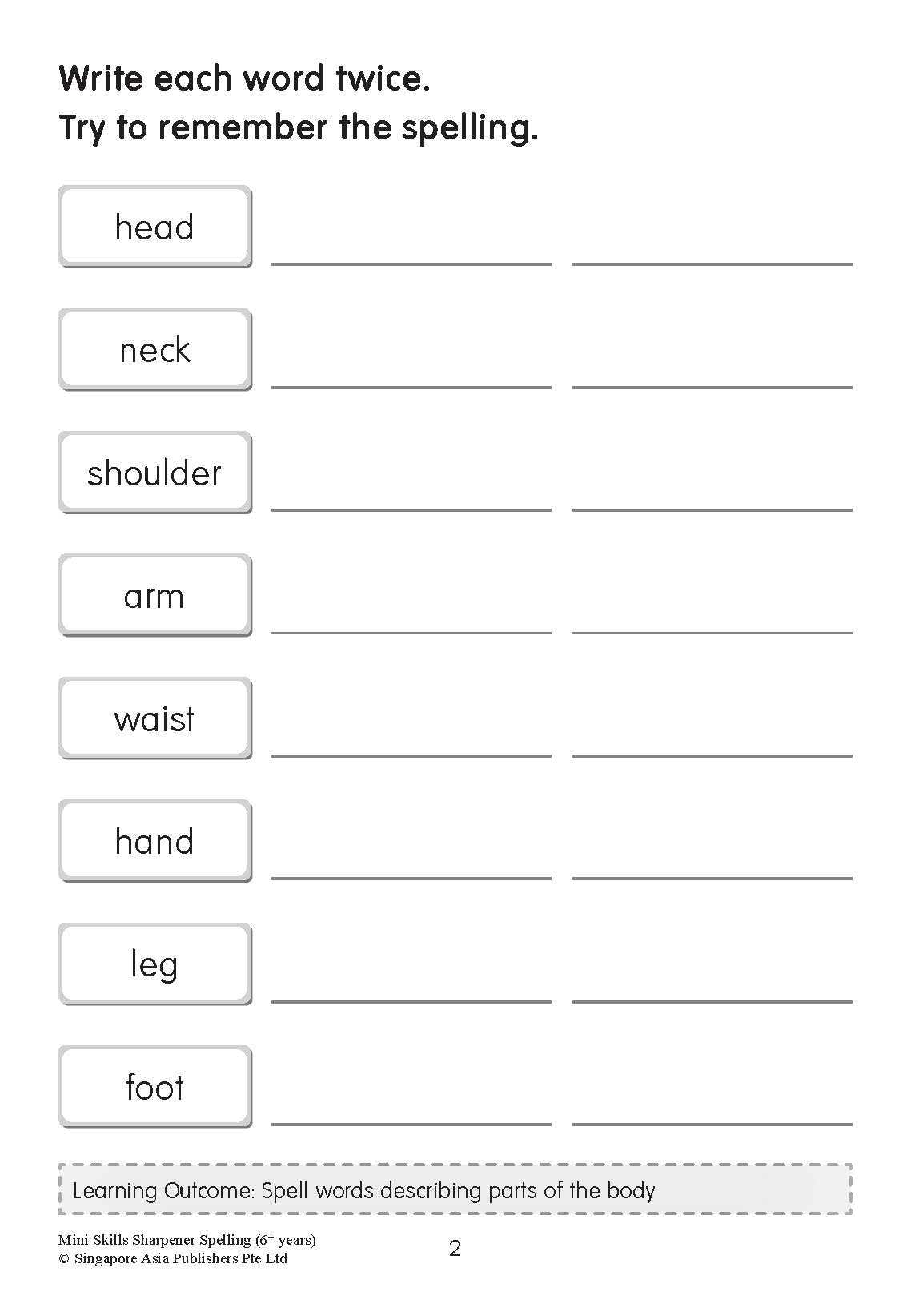 K2 - Mini Skills Sharpener SPELLING (6+ Years)