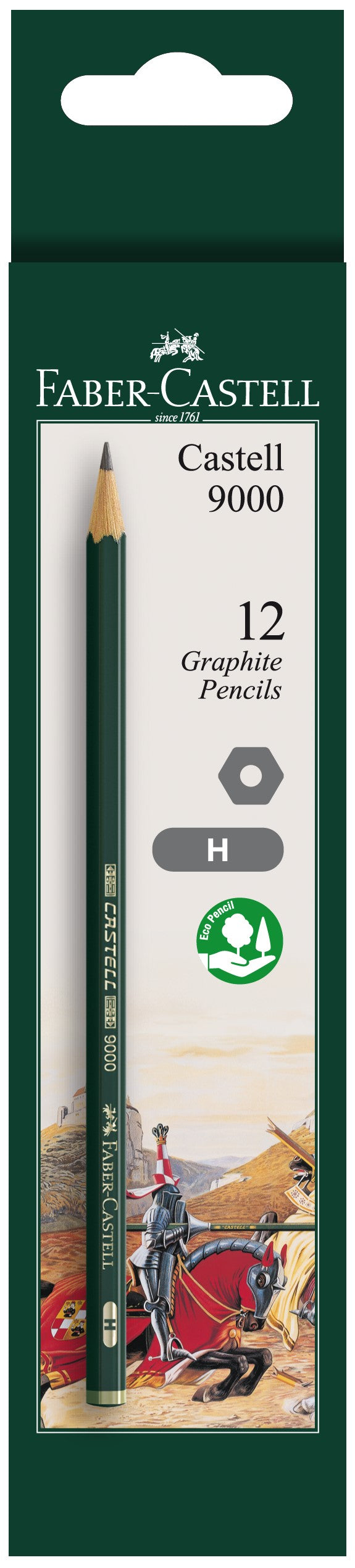 Faber-Castell Castell 9000 Graphite Pencils, H in Box-11710H-12