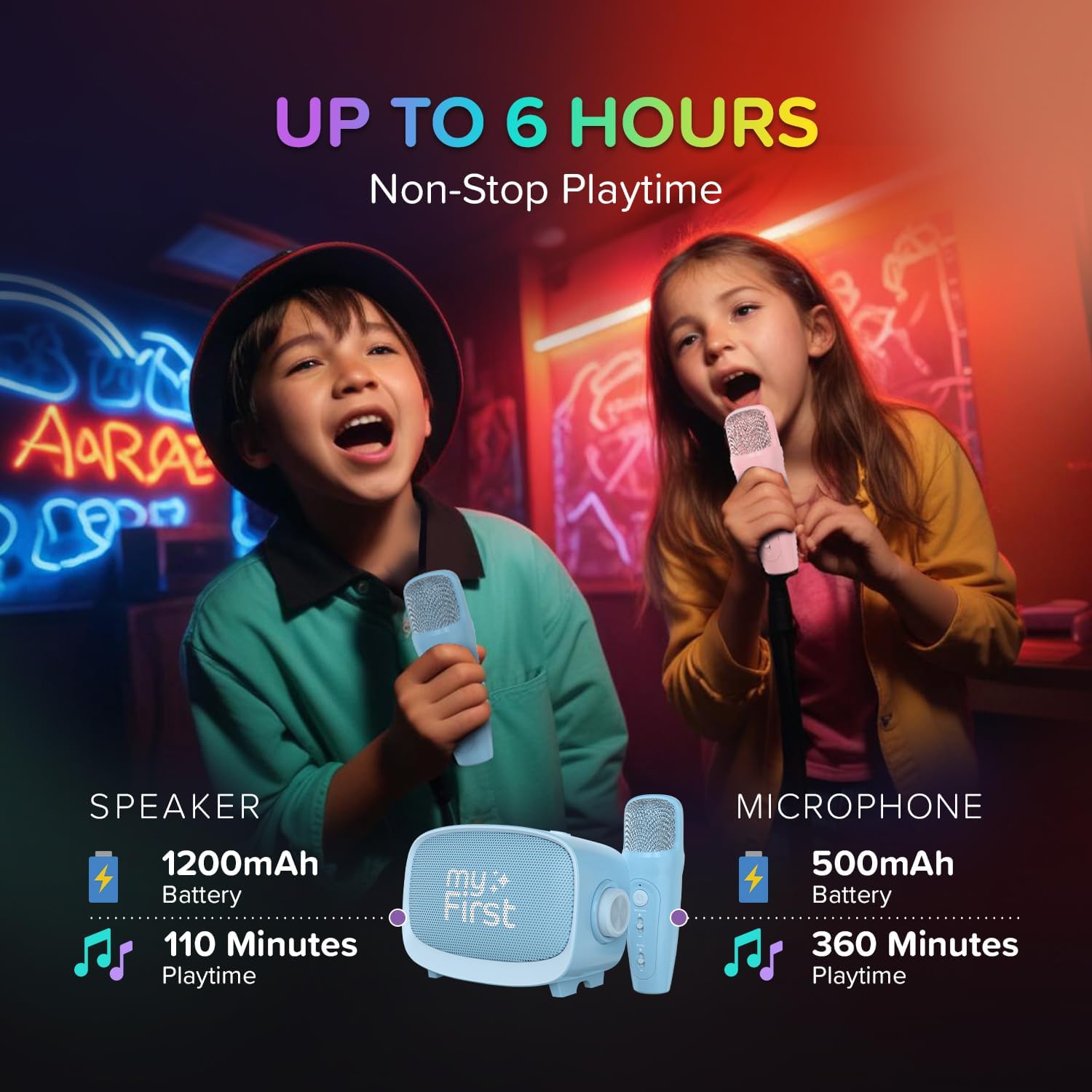 myFirst Voice 2 - Portable Karaoke Machine for Kids & Adults Blue
