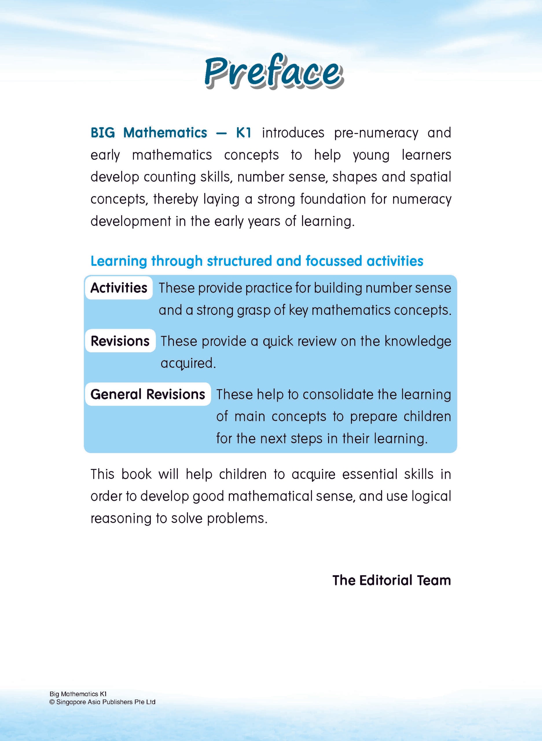 BIG Mathematics Kindergarten 1