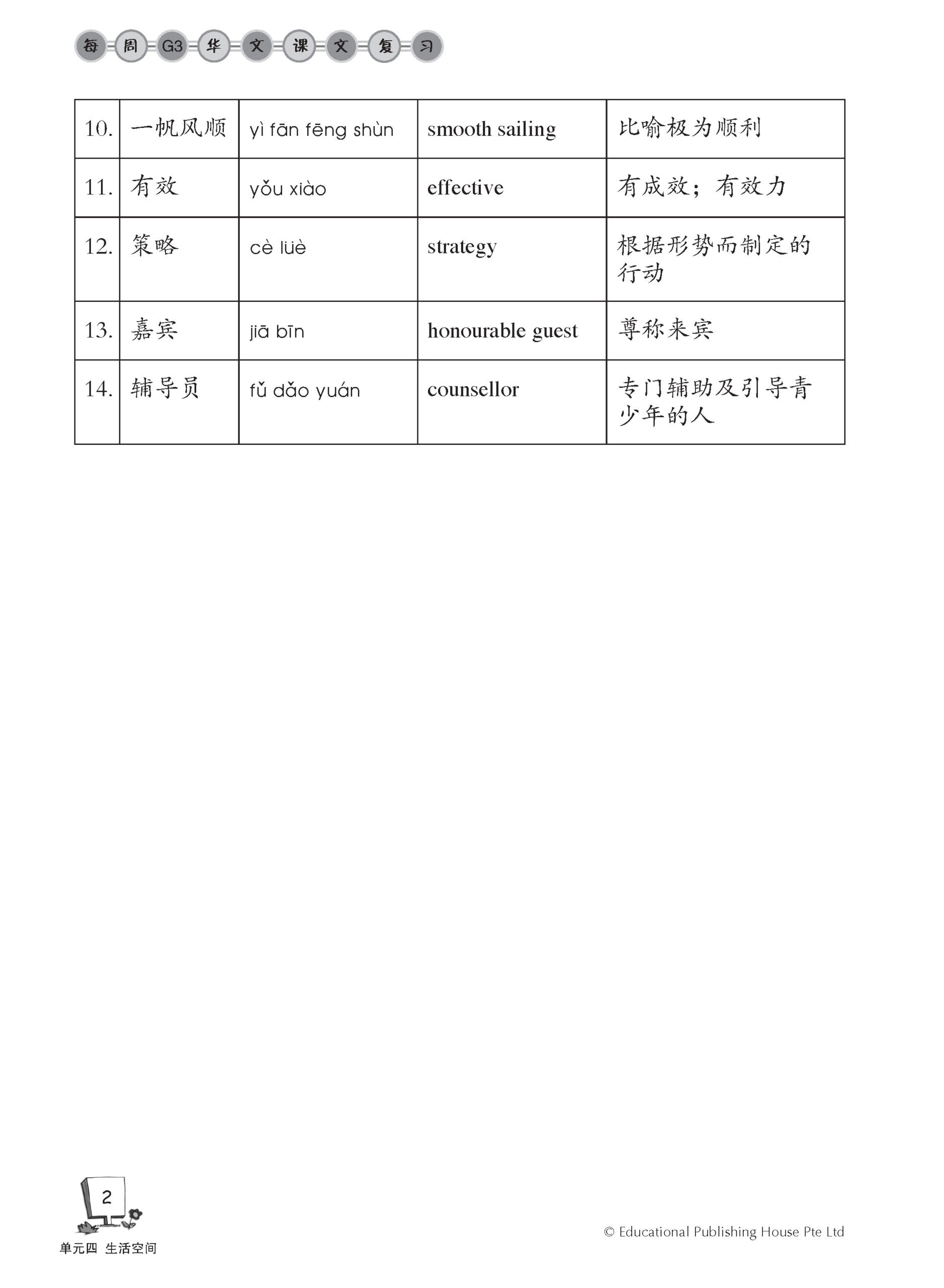 Secondary 1B E/G3 Chinese Weekly Revision 3rd Edition 中一(下册)《每周快捷华文课文复习》修订版