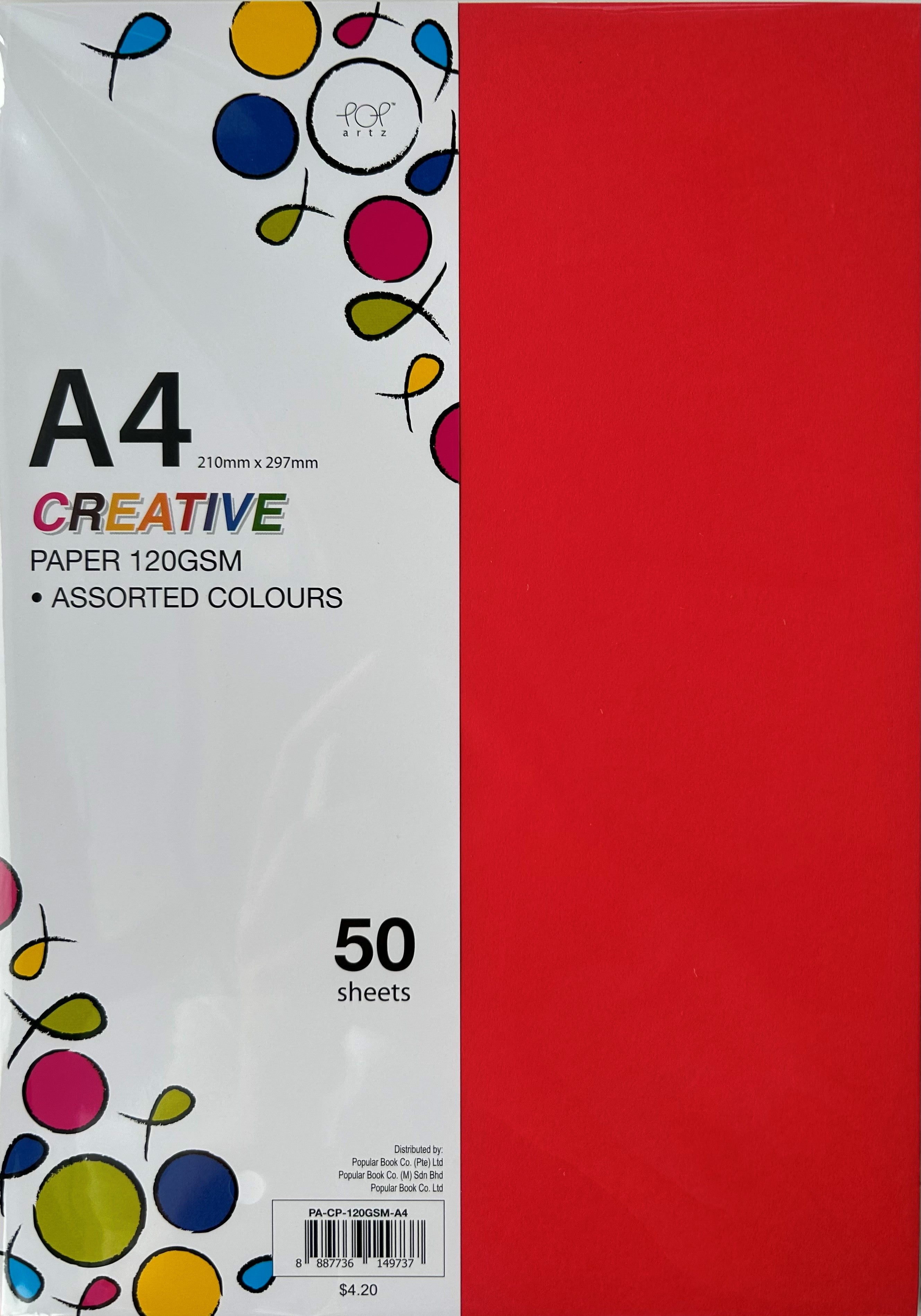 POP Artz Creative Paper 120 GSM A4 (50'S)