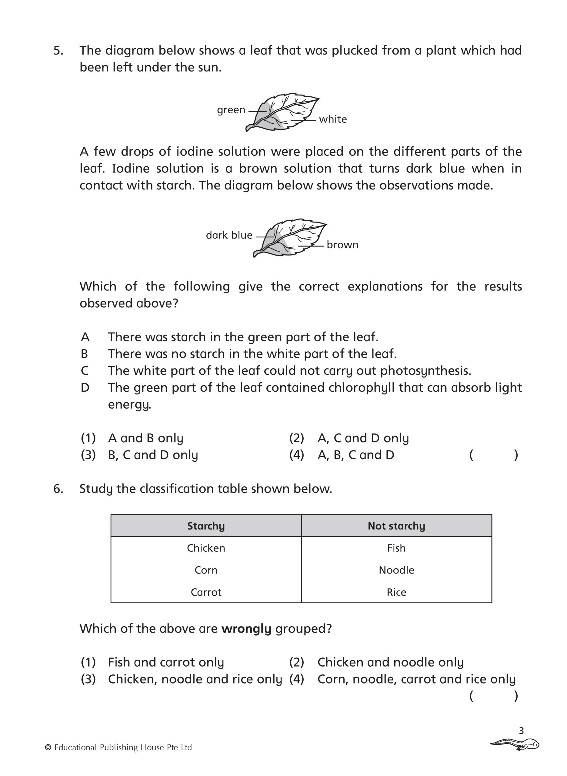 Primary 6 Science Topical Class Tests