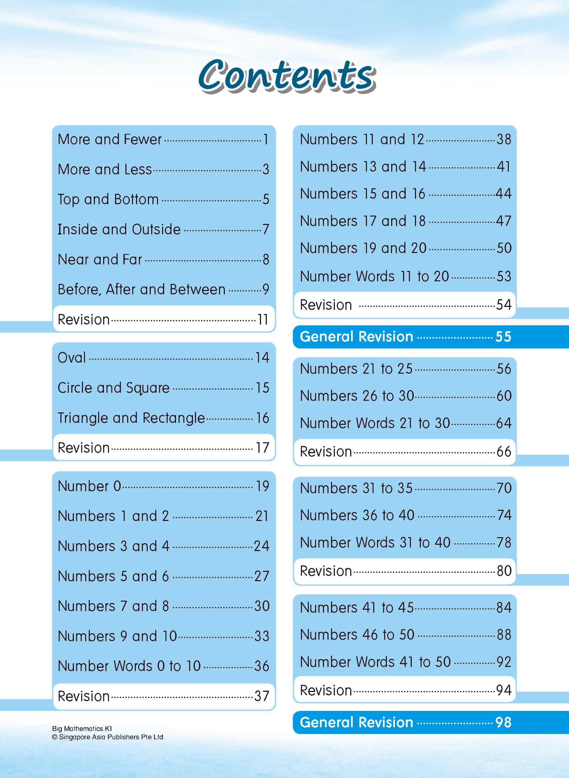 BIG Mathematics Kindergarten 1