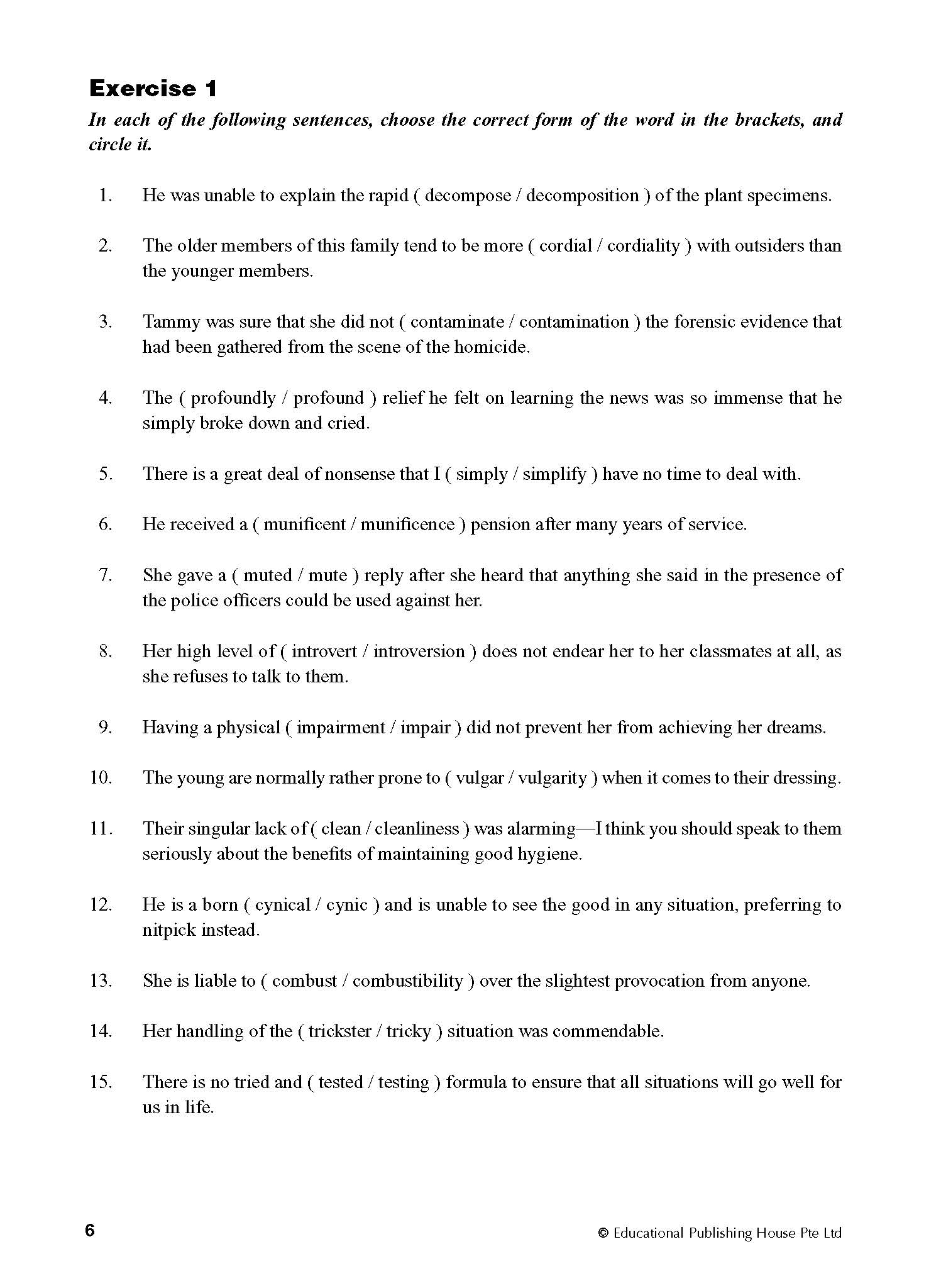 Secondary 1 ( Express ) Intensive Vocabulary Drills