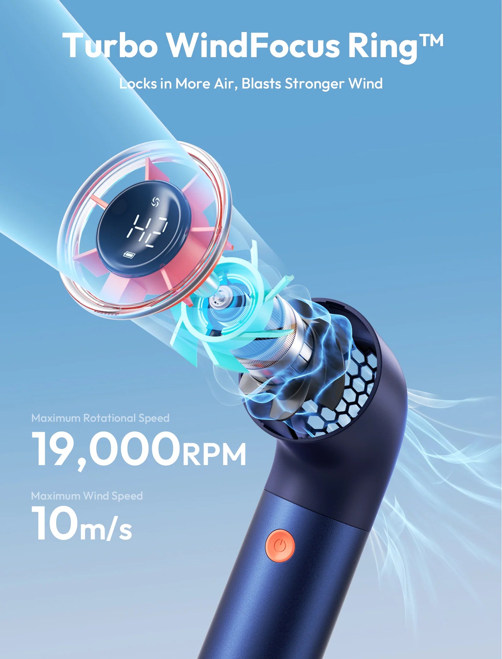 Aecooly Aero Ultra Handheld High-Speed Fan - Blue Orange