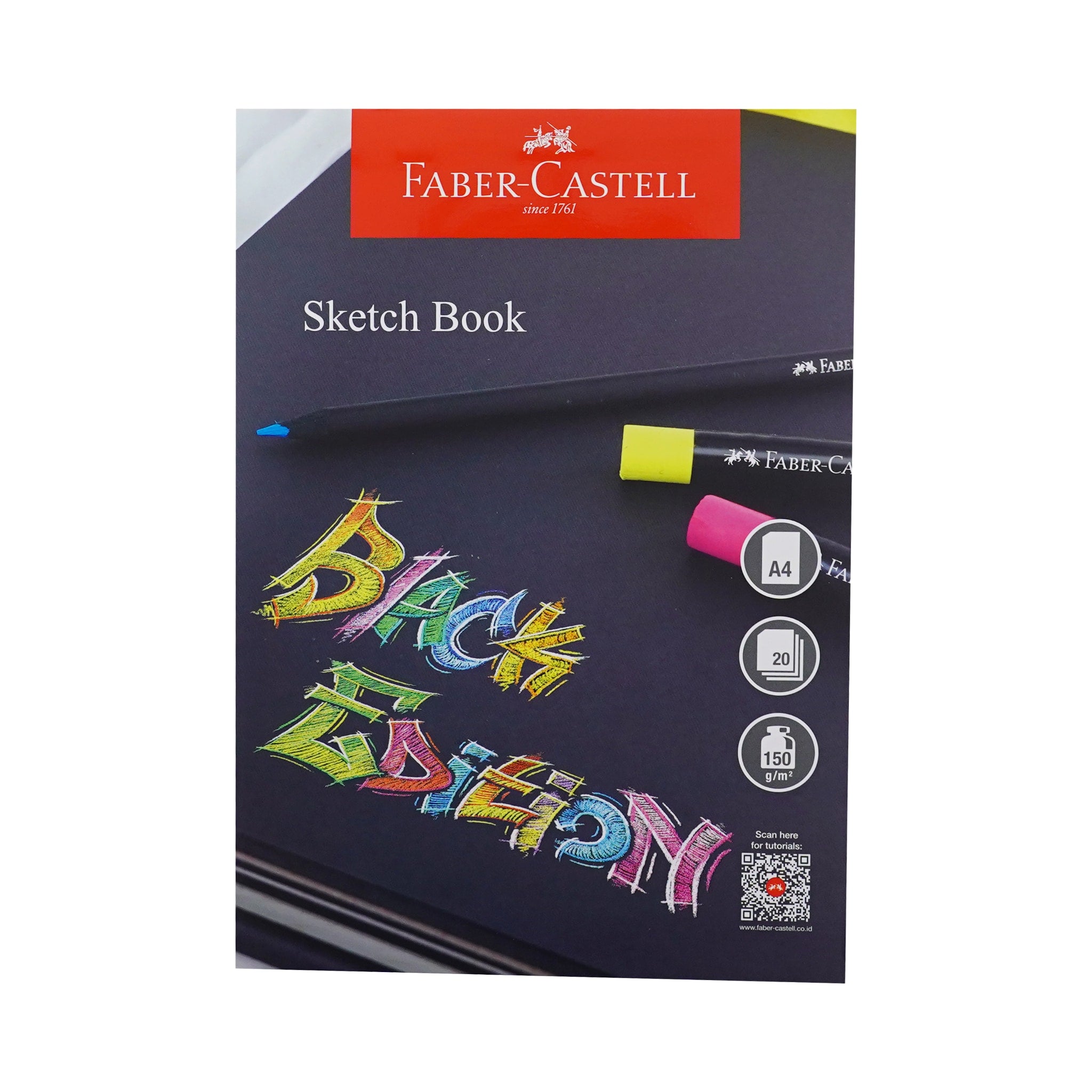Faber-castell Black Paper Sketch Book, A4 20pcs-104029 – Popular