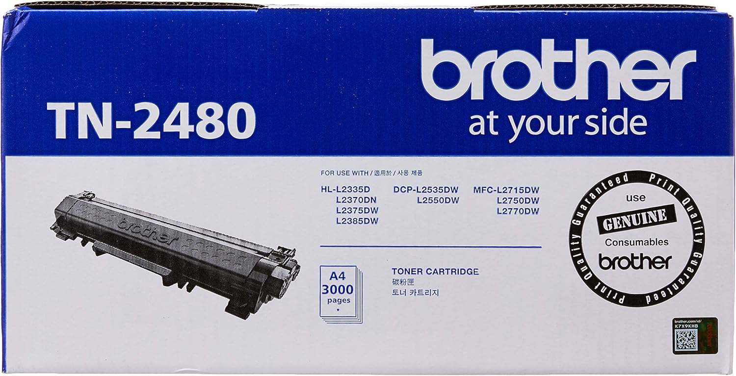Brother TN-2480 Original Toner Cartridge Compatible with DCP/HL/MFC, 3000 Pages, Black