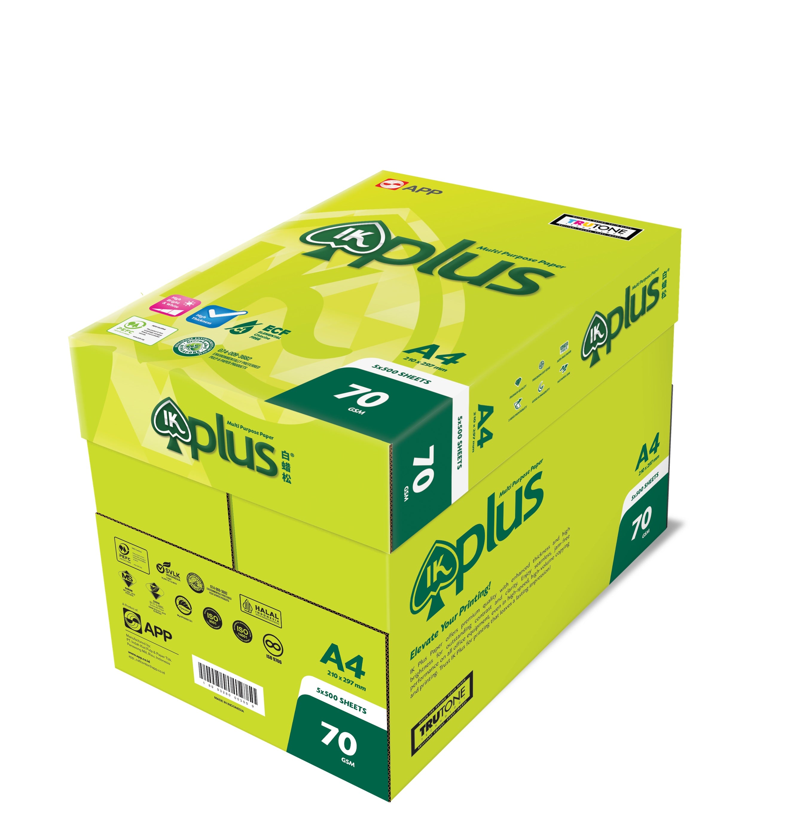 IK Plus Copier Paper 70g A4 500's (1 carton )
