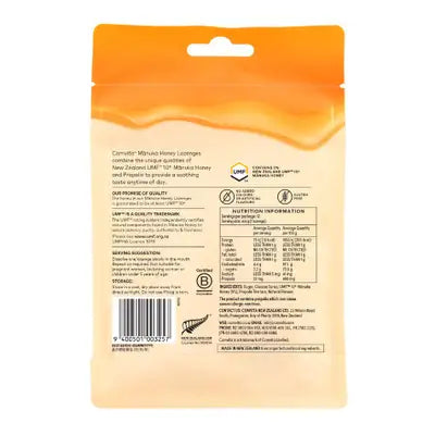 Comvita Manuka Honey Lozenges With Propolis - Zesty Lemon 12S