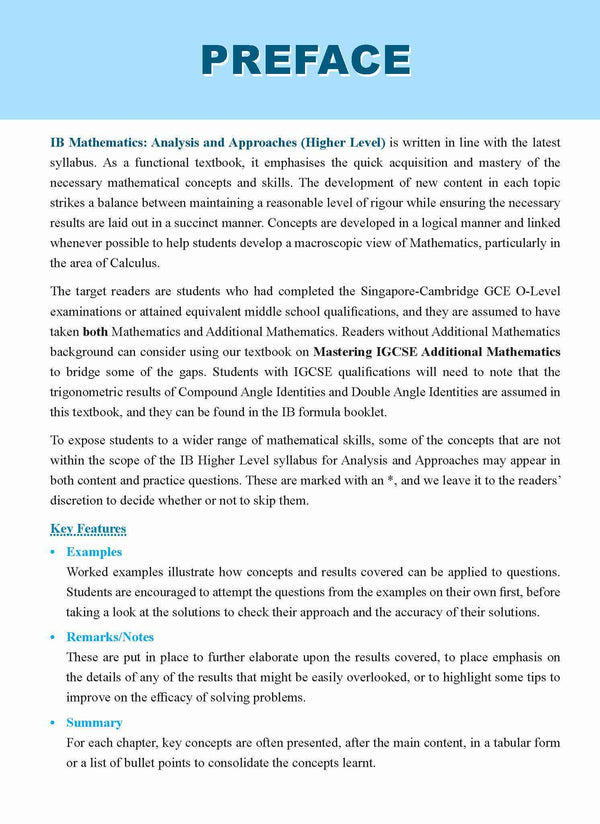 IB Mathematics: Analysis and Approaches (Higher Level)