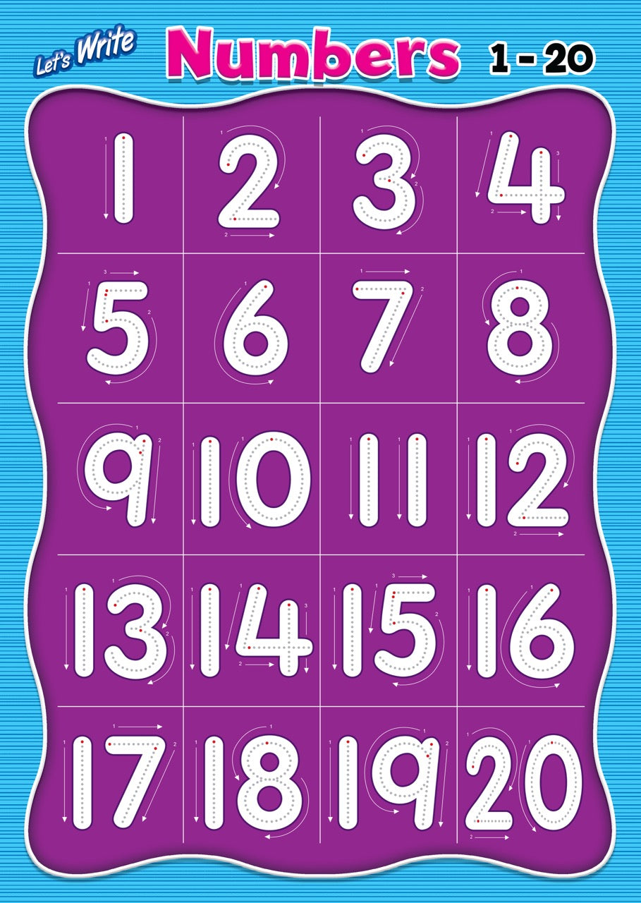 Preschool Let's Write Board: Numbers