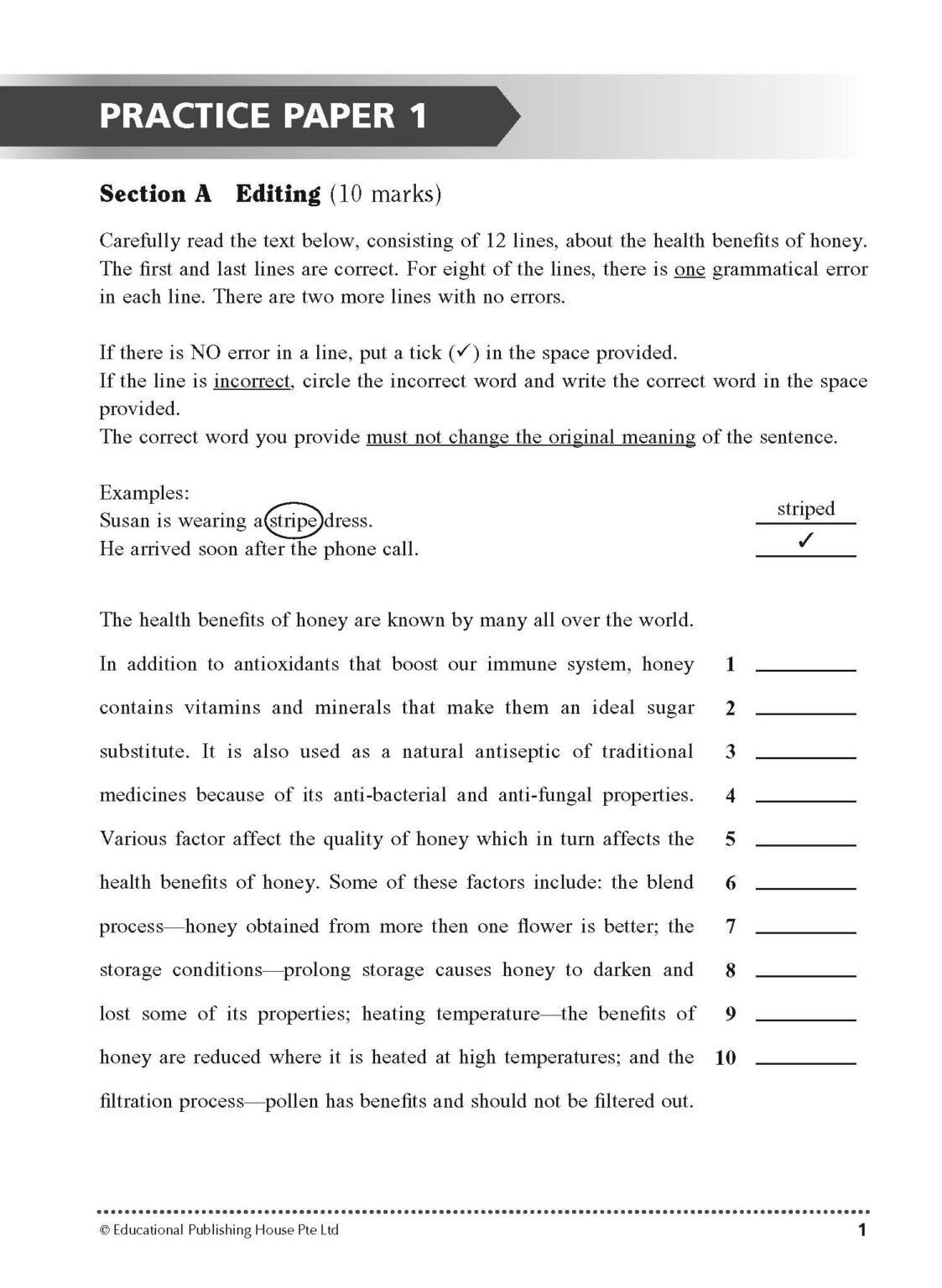 Secondary 4( Express ) English Paper 1 Practice