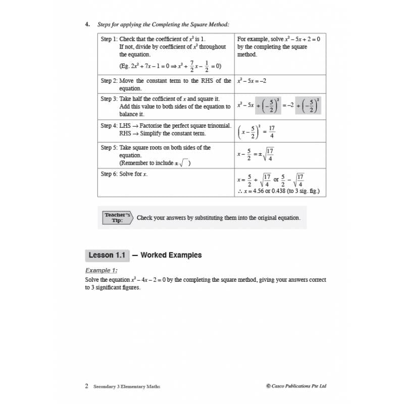 Secondary 3 Mathematics Topical Guide - Revised Edition