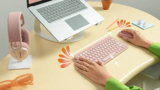 Logitech K380S Pebble Keys 2 Bluetooth Keyboard Tonal Rose