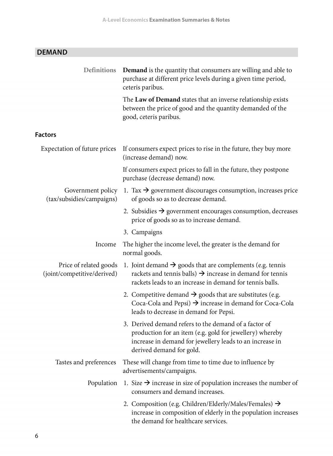A-Level Economics: Examination Summaries & Notes (2nd Edition)