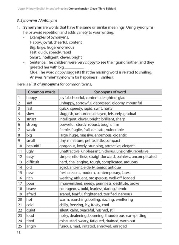 Upper Primary English Intensive Practice – Comprehension Cloze Third Edition
