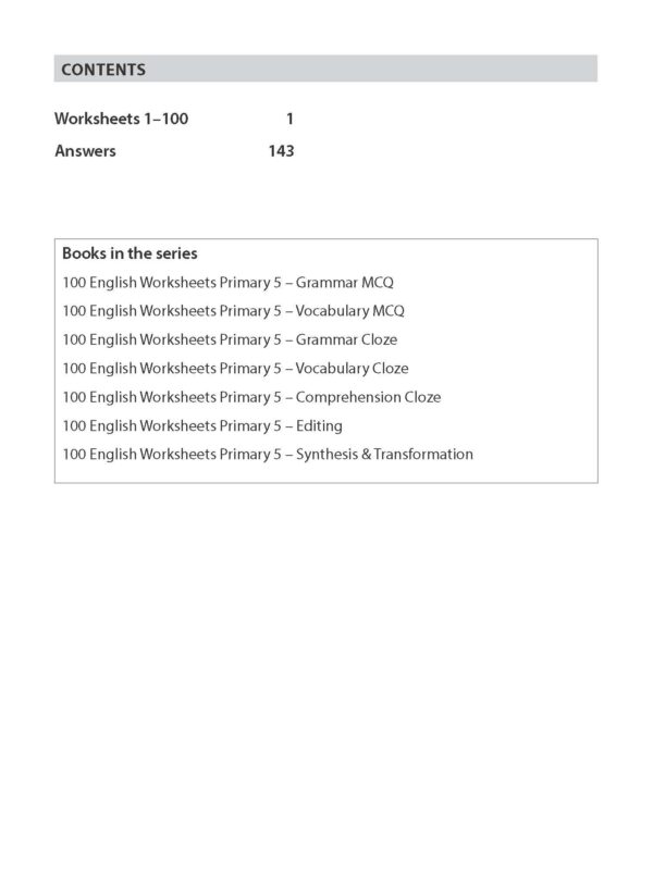 100 English Worksheets Primary 5 – Comprehension Cloze