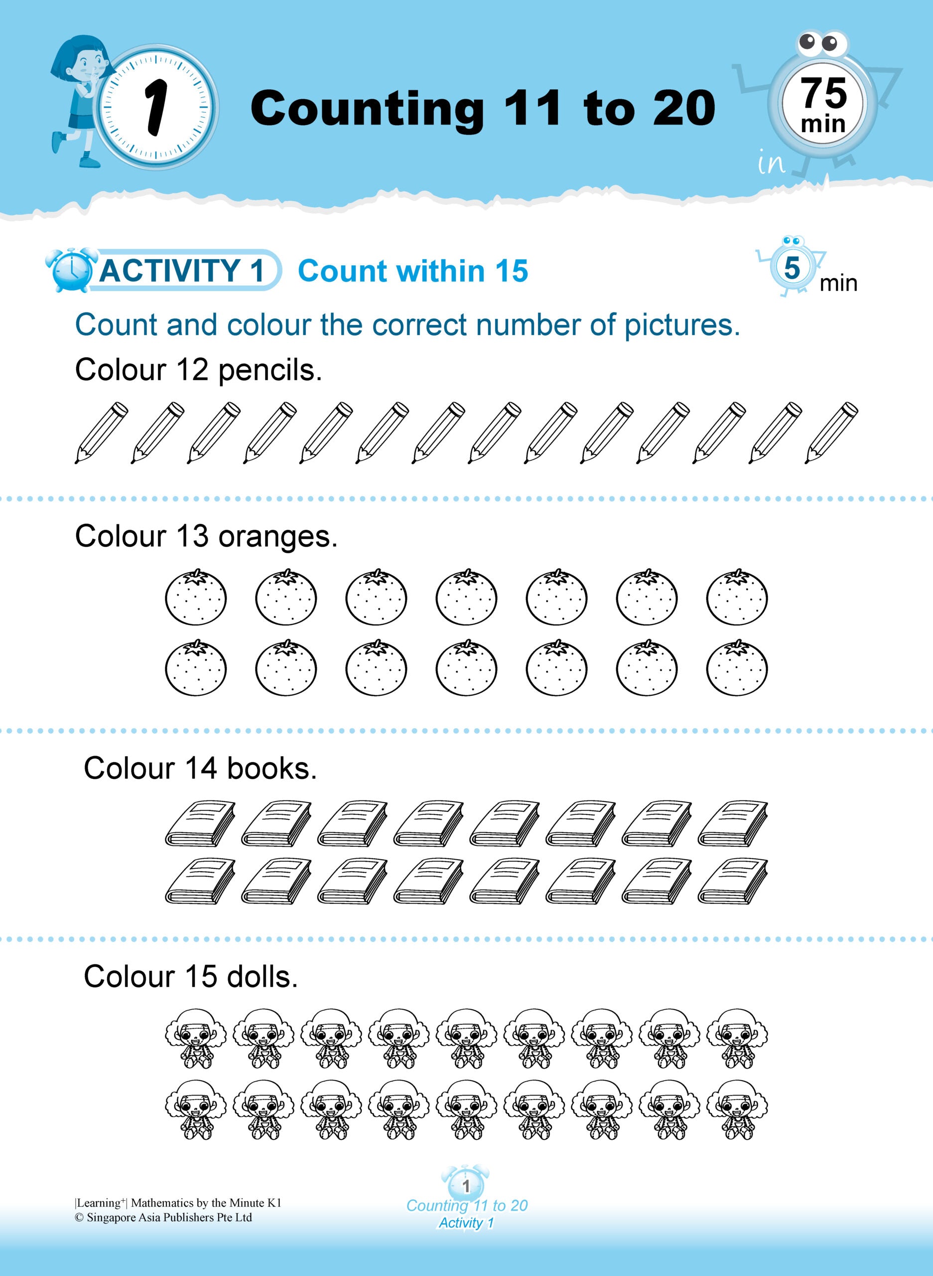 Learning + Mathematics by the minute Kindergarten 1
