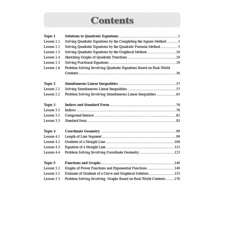 Secondary 3 Mathematics Topical Guide - Revised Edition