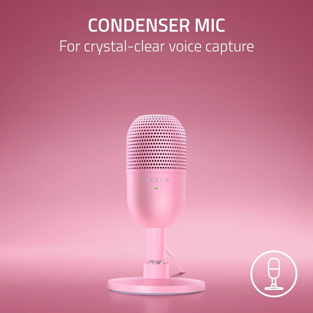 Razer Seiren V3 Mini Ultra-Compact USB Microphone Quartz