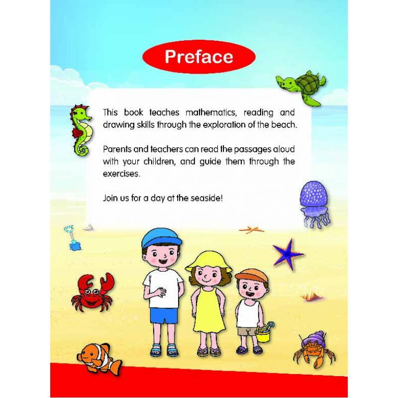 K2 Preschool Maths And Drawing Book 4: Beach And Coral Reef Creatures