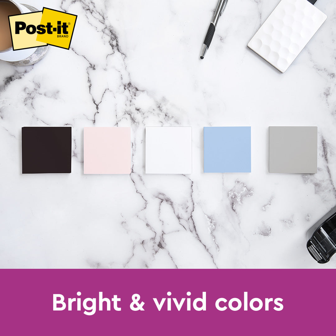 Post-it® 654-5ssne Simply Serene Collection Super Sticky Notes 3x3", 5pads, 86sheets