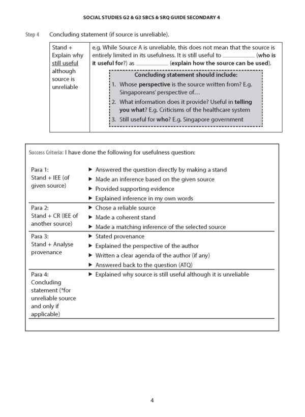 Social Studies SBCS & SRQ Guide Secondary 4
