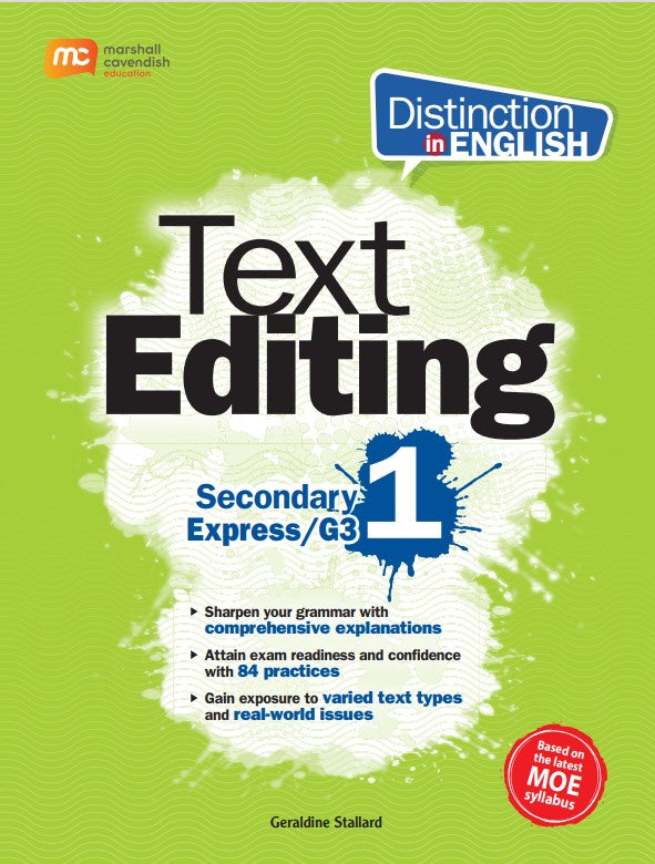 Secondary 1 Express/g3 Distinction In English Text Editing 2nd Edition