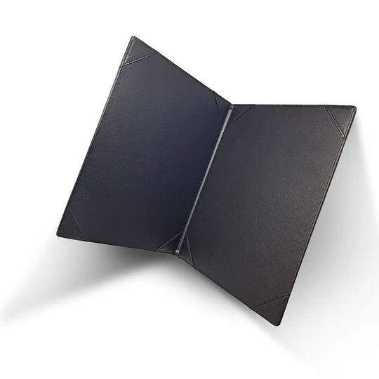 R'fillae A4 Pu Leather Black Certificate Folder With 4-corner Slots