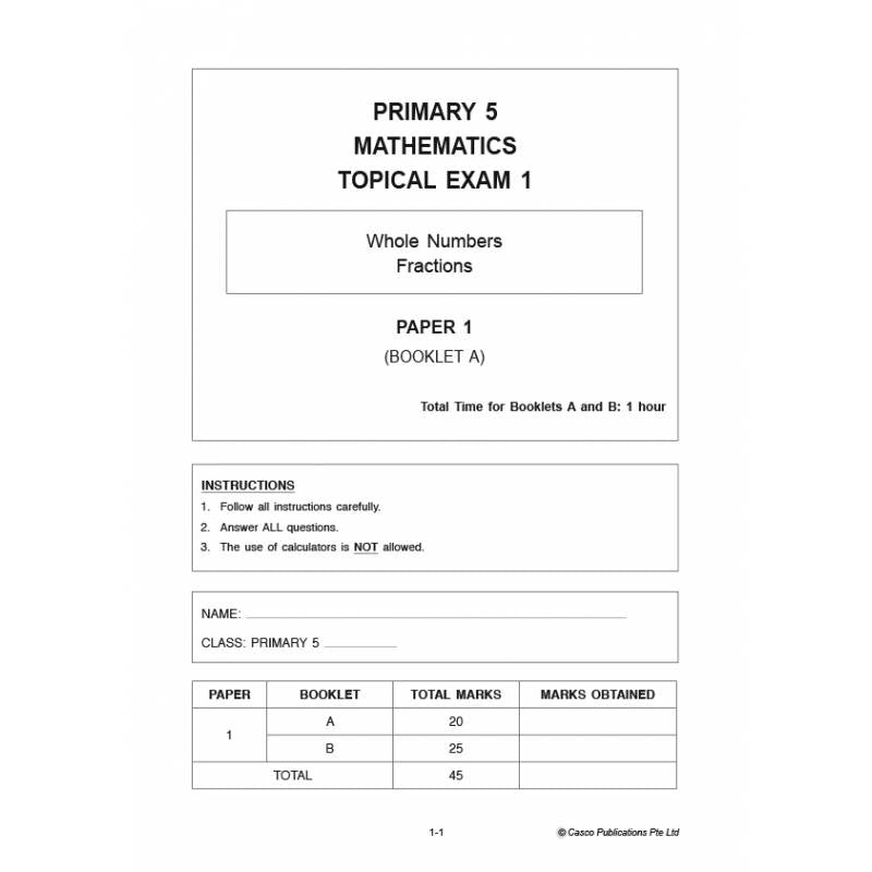 Primary 5 Exam Questions Topical Maths (Pack)