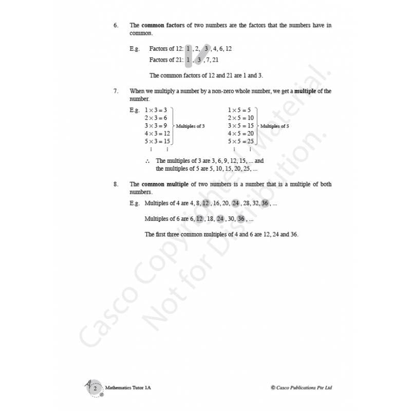 Secondary Mathematics Tutor 1A - Revised Edition 2020