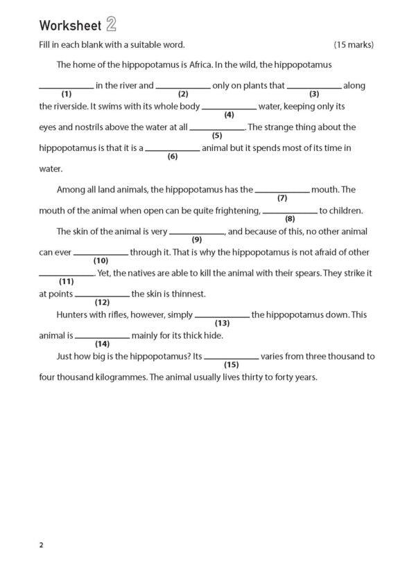 100 English Worksheets Primary 5 – Comprehension Cloze