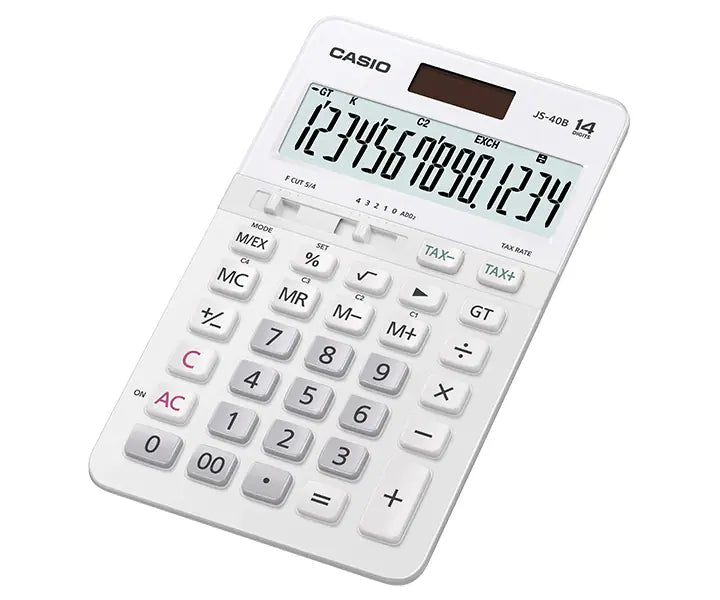 Casio JS-40B 14-Digits Heavy Duty Calculator White – Popular Book ...
