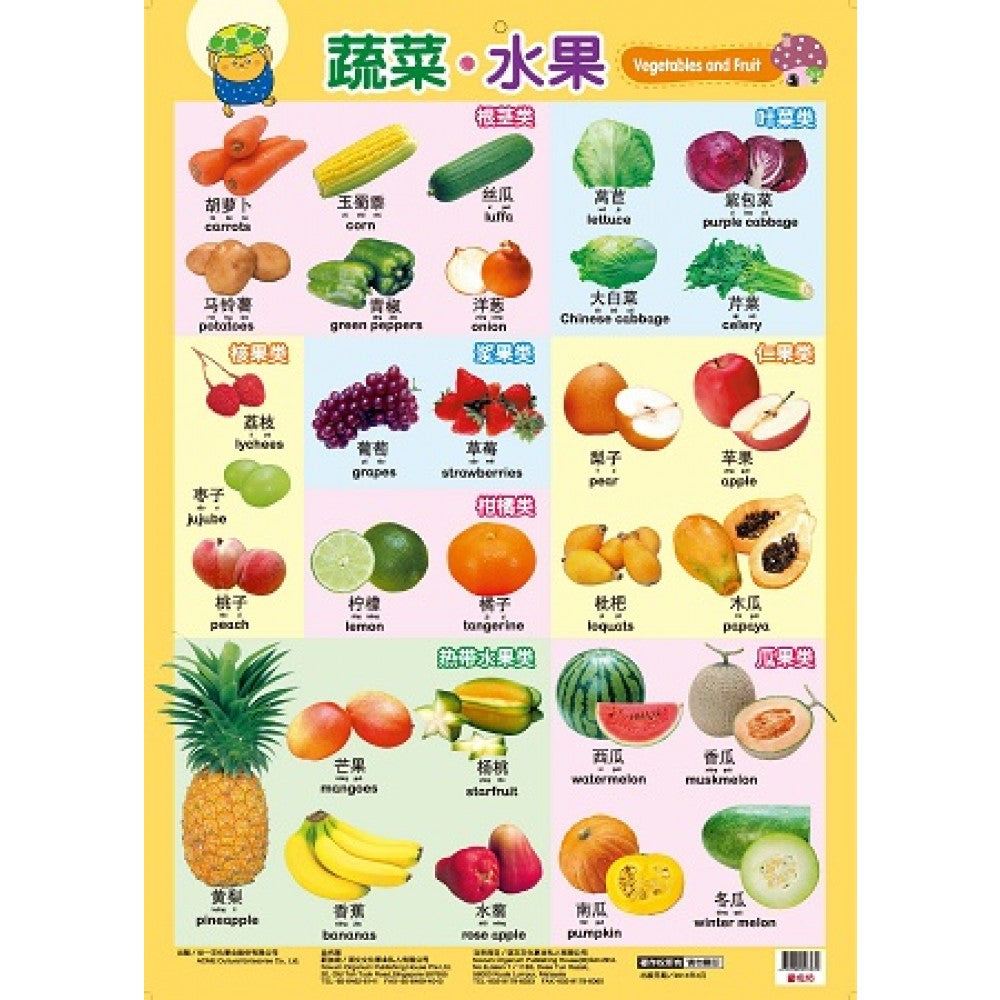 挂图:蔬菜、水果