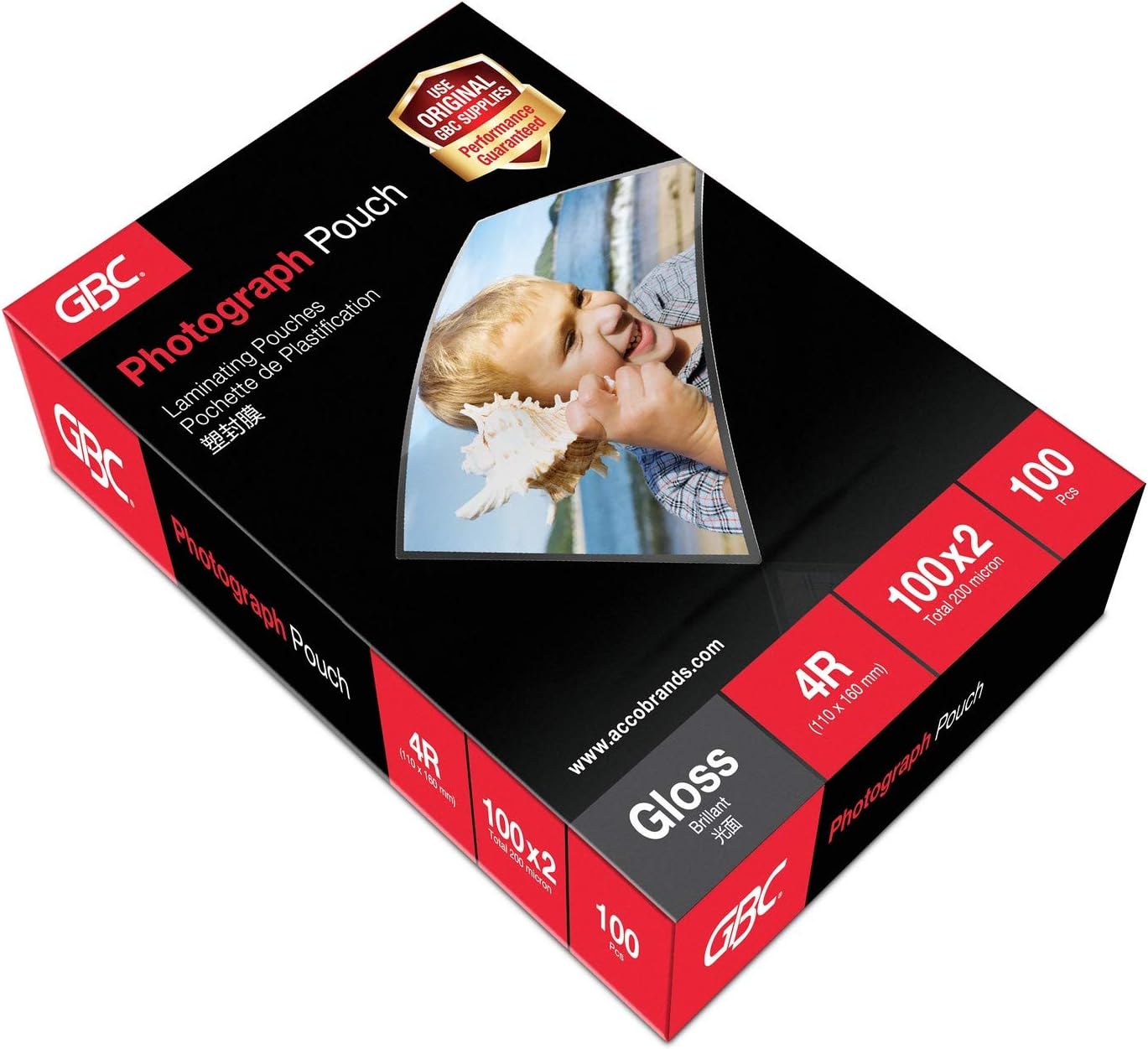Gbc Laminating Pouch 110x160mm*100mic/100’s-4r