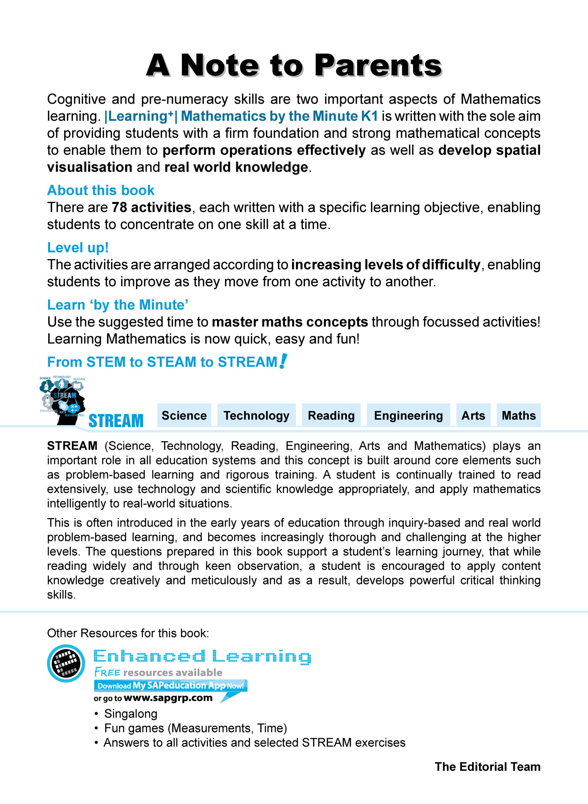 Learning + Mathematics by the minute Kindergarten 1