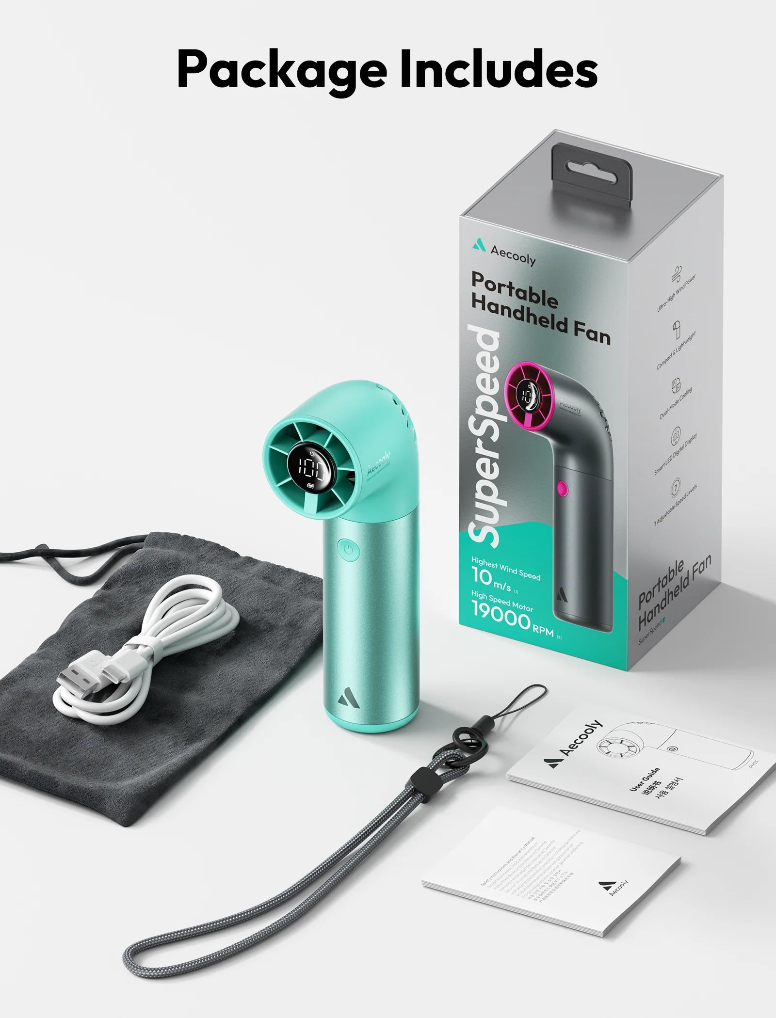 Aecooly Aero Ultra Handheld High-Speed Fan - Green