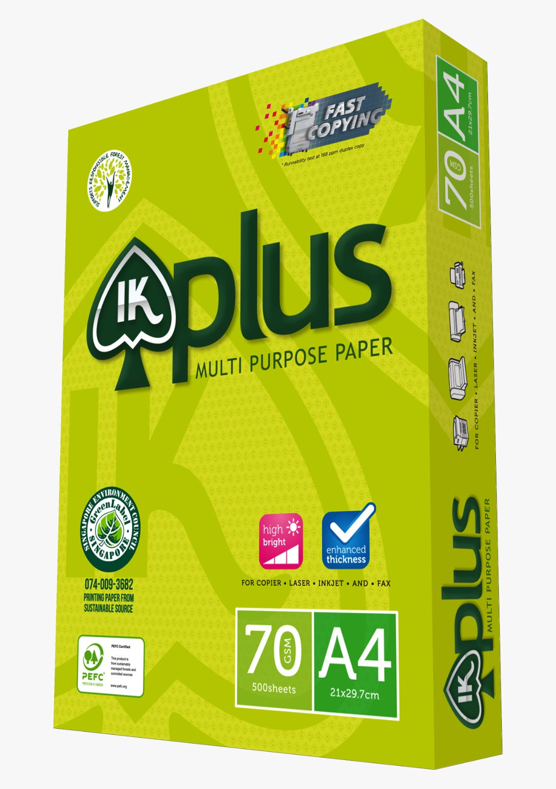 IK Plus Copier Paper 70g A4 500's (1 carton )