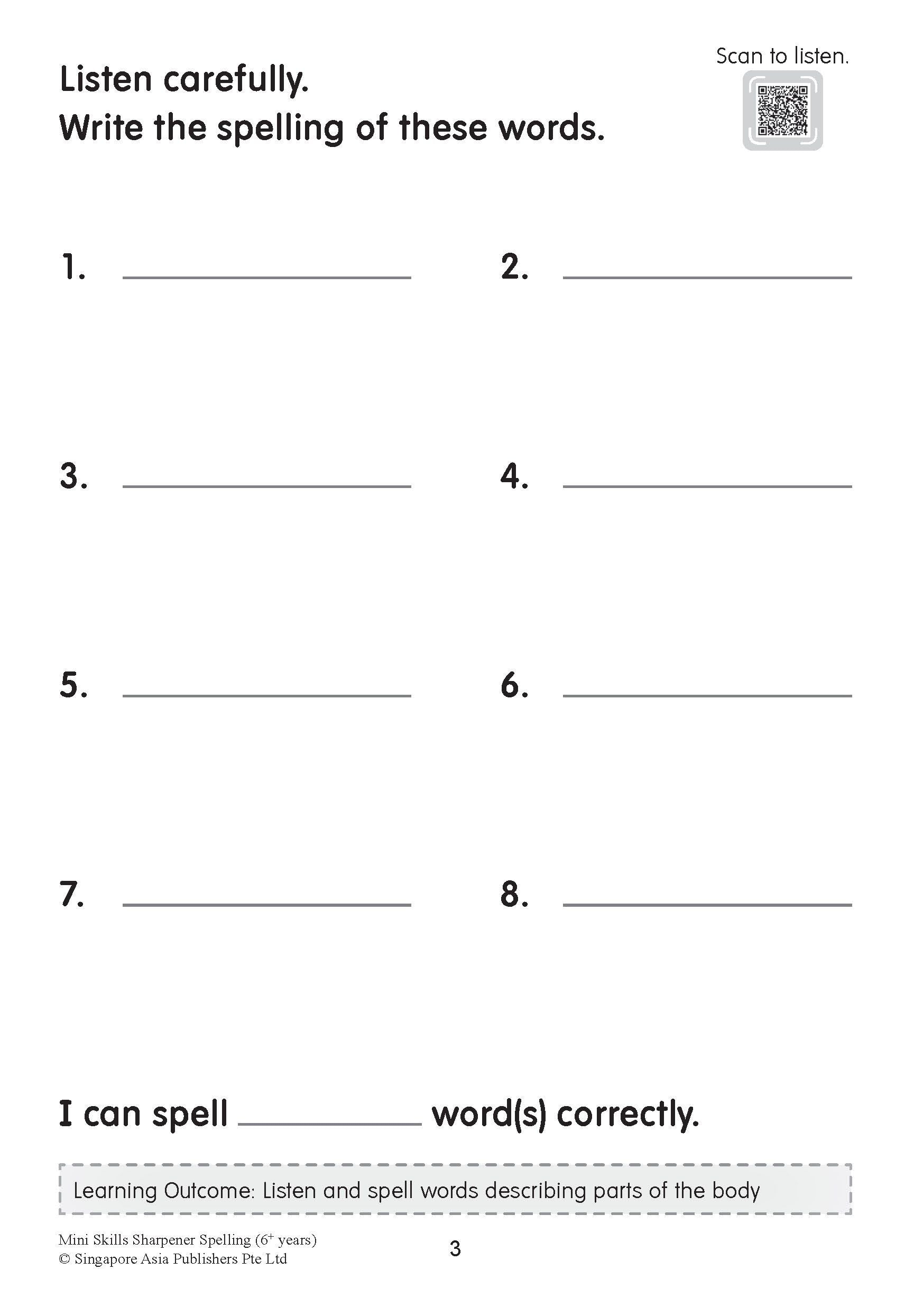 K2 - Mini Skills Sharpener SPELLING (6+ Years)